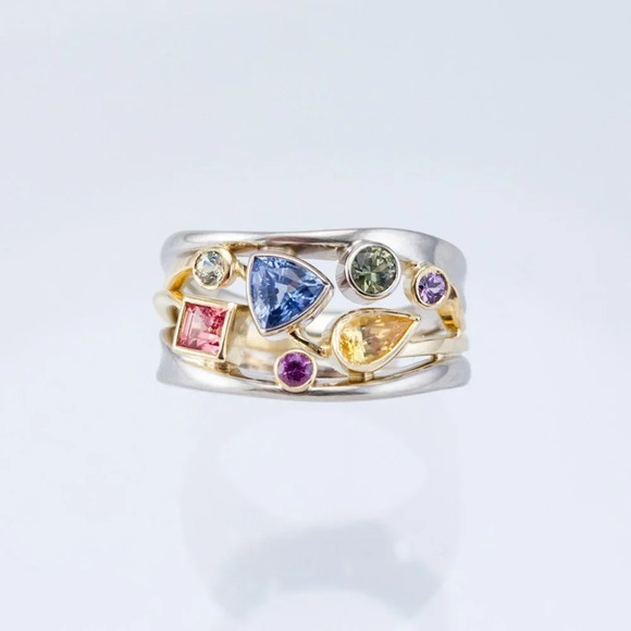 ▶Multi Color Stone 925 Silver Ring for Women, F032 (LIMITED EDITION!!) - Picture 3 of 7